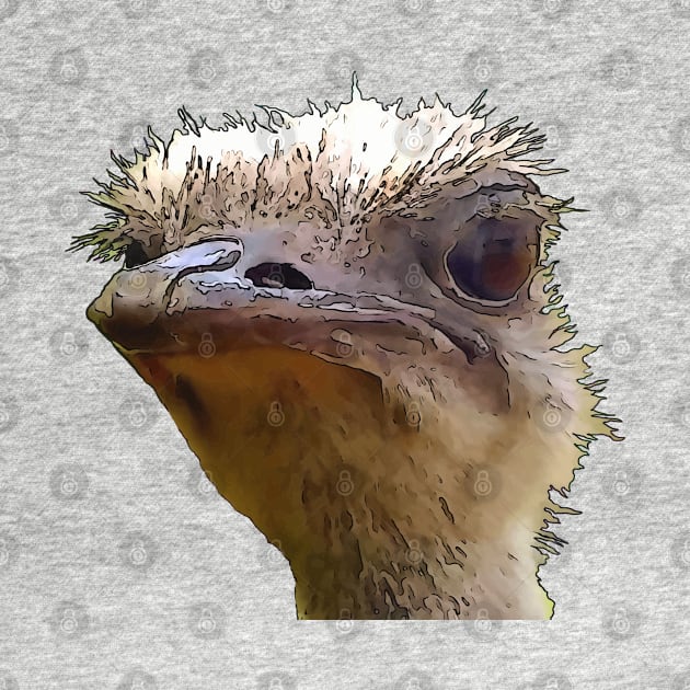 Beautiful Artistic Grumpy Ostrich Vector Cut Out by taiche
